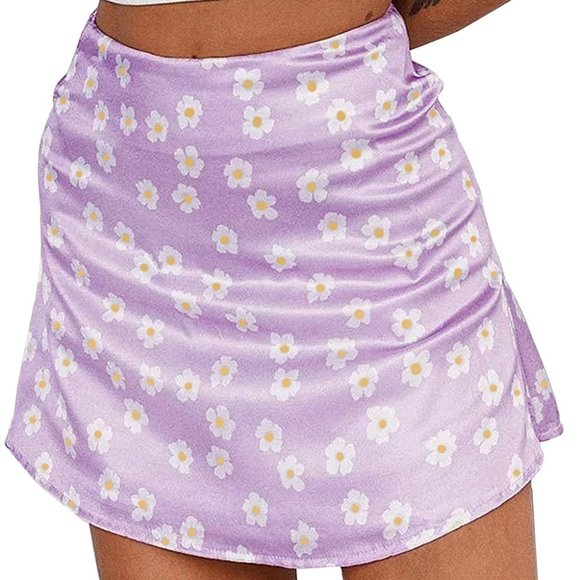 Dresses & Skirts - NEW SILKY RETRO FLORAL MINI SKIRT